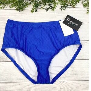 NEW MAXINE of HOLLYWOOD Ladies High-waist Swim Bikini Colbolt Blue Bottom 18w